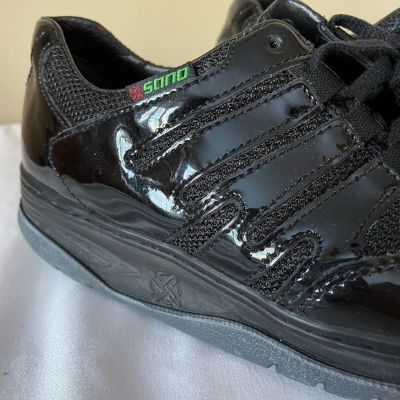 NEW Sano by Mephisto Escape Black Pat. Leather/ Mesh Walking Shoes Women's 7.5 - Picture 2 of 8